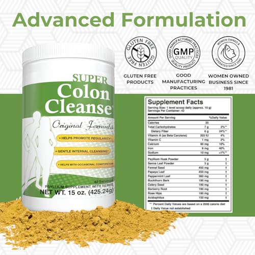 Health Plus Super Colon Cleanse label showing serving size and blend details