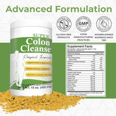 Health Plus Super Colon Cleanse label showing serving size and blend details