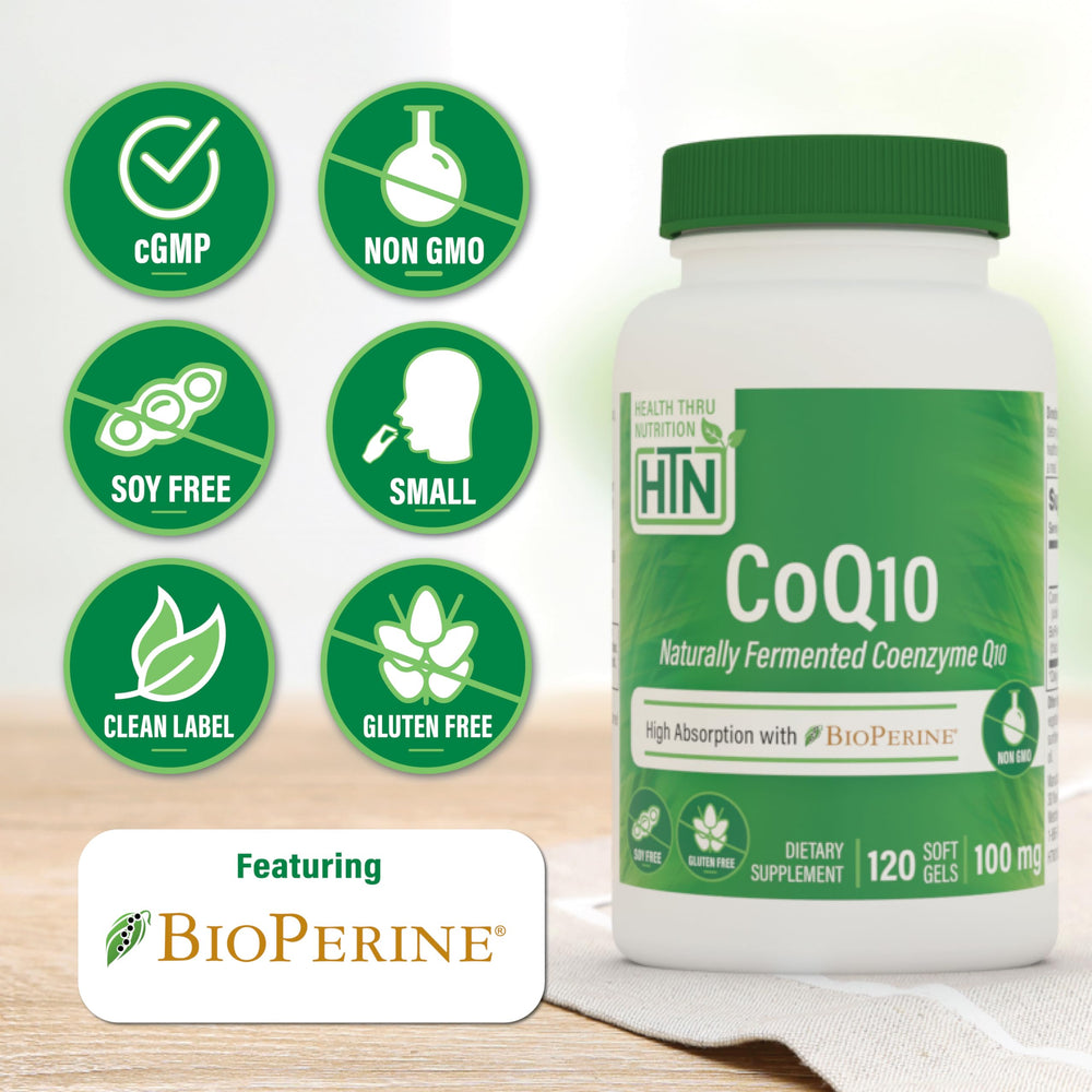 Health Thru Nutrition BioPerine extract boosts absorption in CoQ10 formulation.
