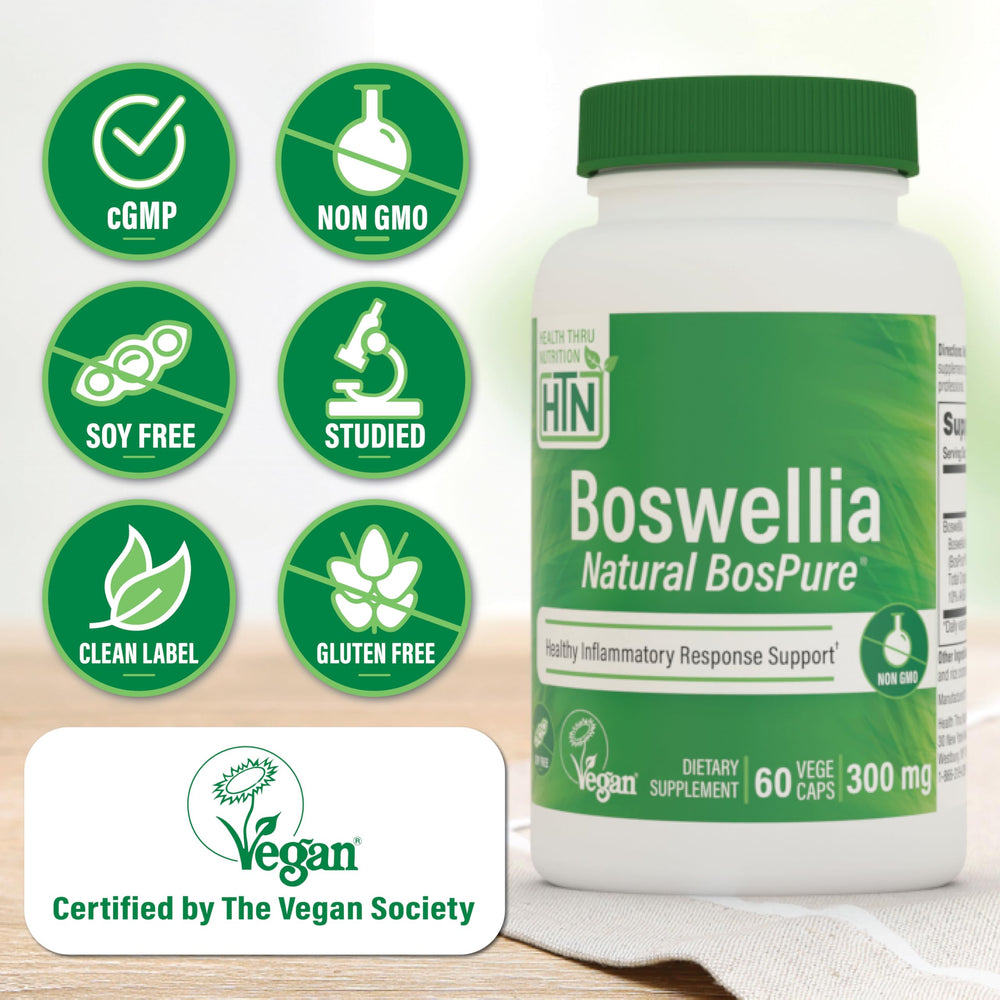 Label detail of Health Thru Nutrition Boswellia AKBAMAX showing 300 mg per capsule