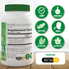 Health Thru Nutrition Curcumin 650mg packaging—non-GMO and third-party tested quality assurance.
