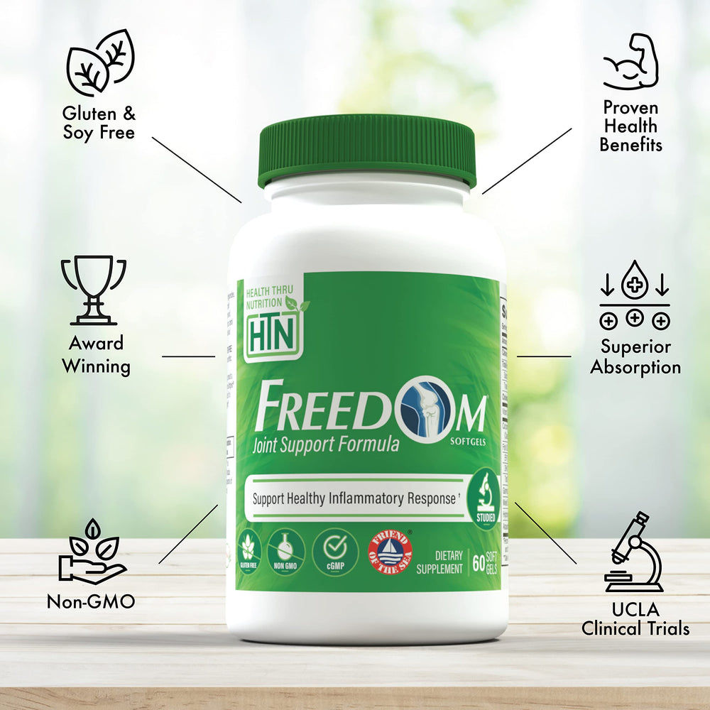 Health Thru Nutrition Freedom formula; high absorption curcumin for daily comfort.