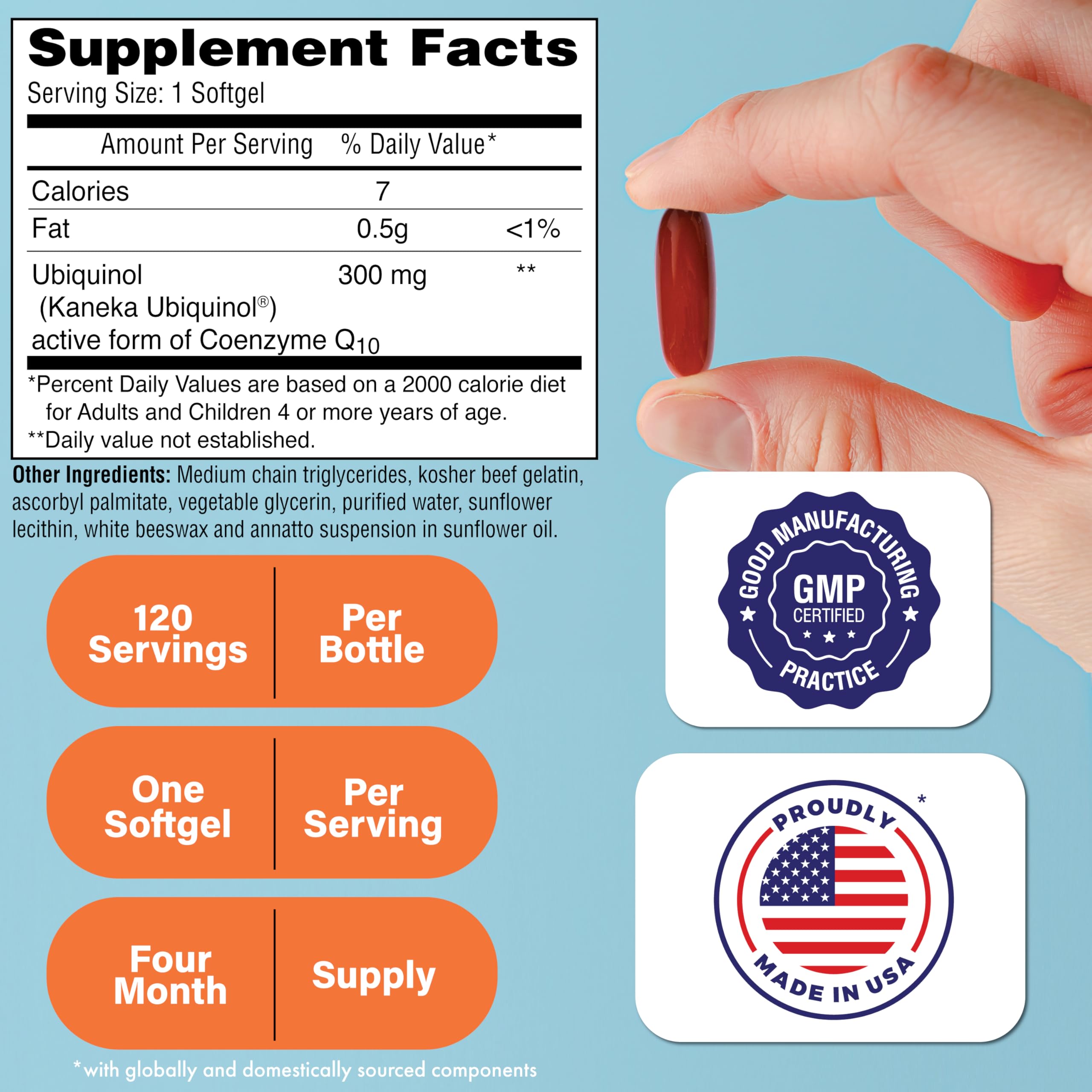 Kaneka QH ubiquinol ingredient label highlights enhanced bioavailability.