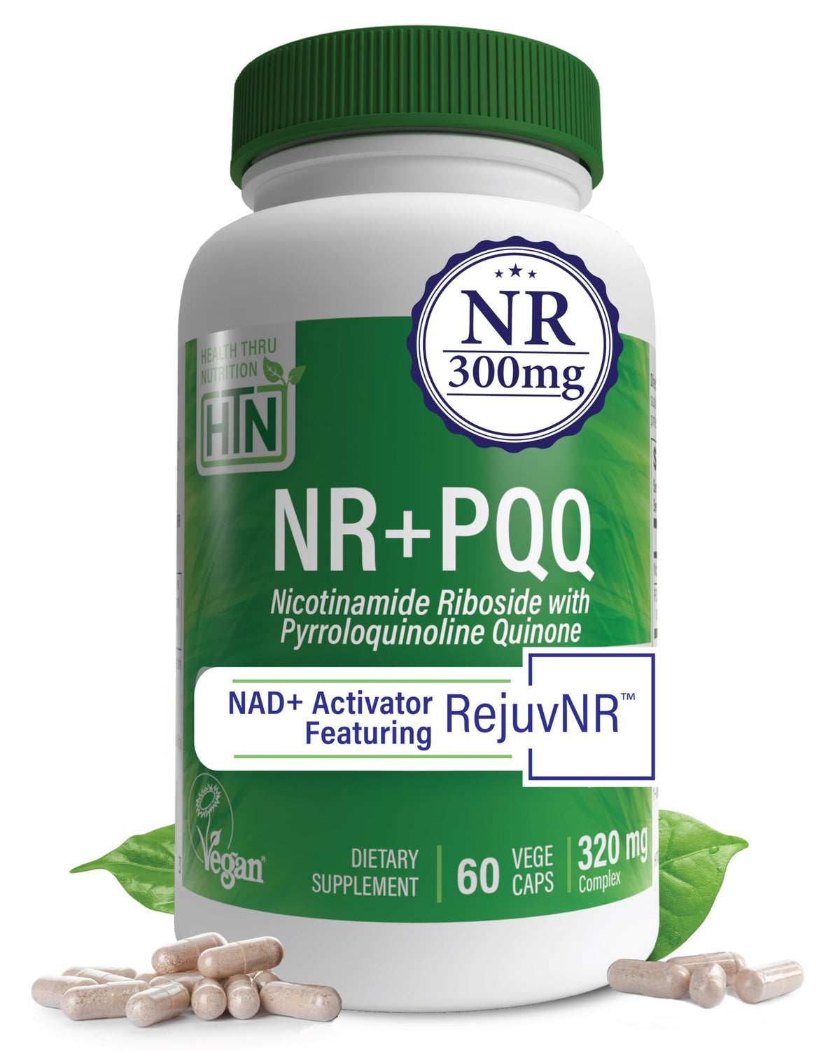 Health Thru Nutrition NAD+ Activator bottle shown for daily energy support.