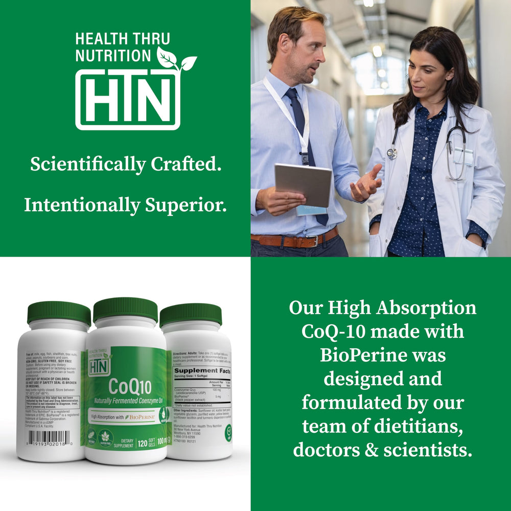 Health Thru Nutrition naturally fermented CoQ10 highlights purity and sustainability.