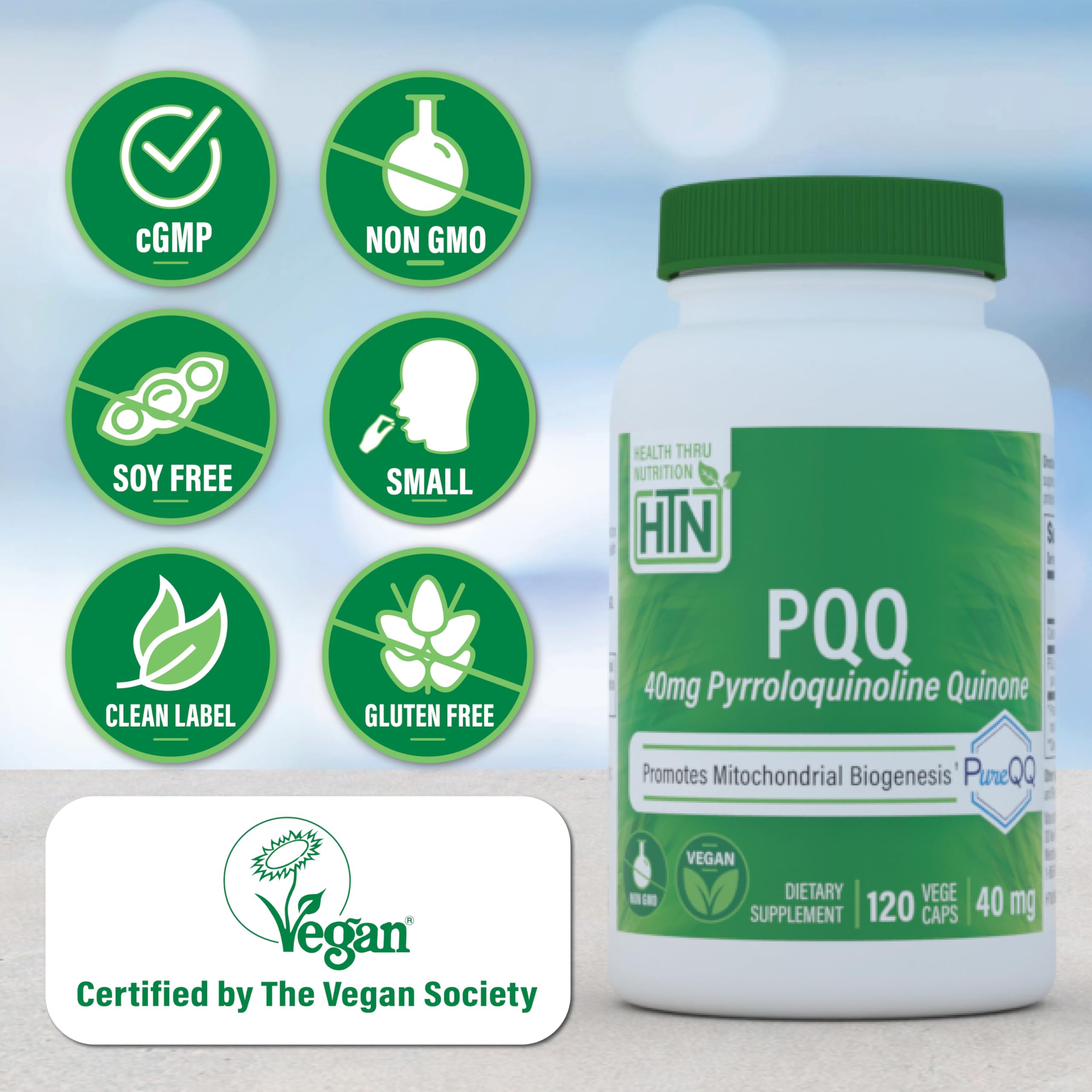 Health Thru Nutrition PureQQ label shows third-party potency verification