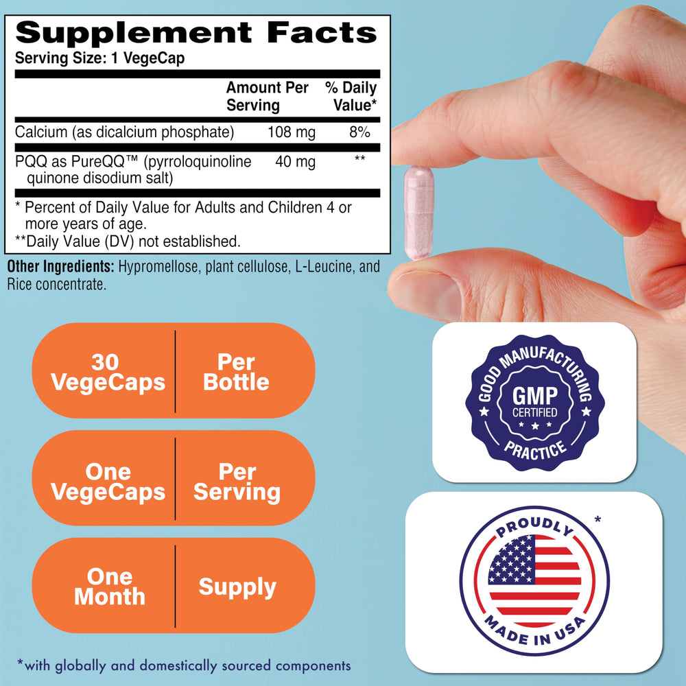PureQQ capsules close-up showing smooth texture for easy swallowing