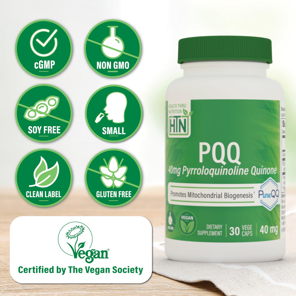 PureQQ label view emphasizing vegan, non-GMO, gluten-free and soy-free formulation