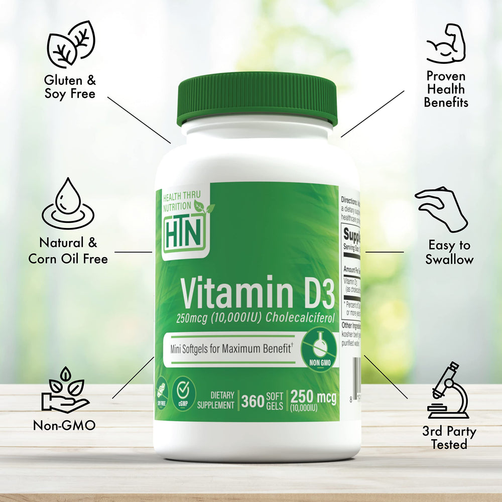 Organic extra virgin olive oil carrier in Health Thru Nutrition Vitamin D3