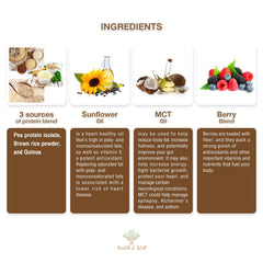 Health & Well chocolate protein powder in a bowl for a quick shake