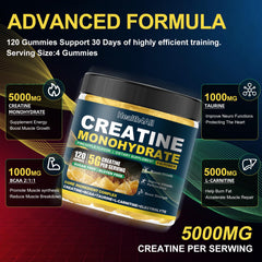 Health4All Creatine Monohydrate Gummies pineapple flavor close-up of gummies.