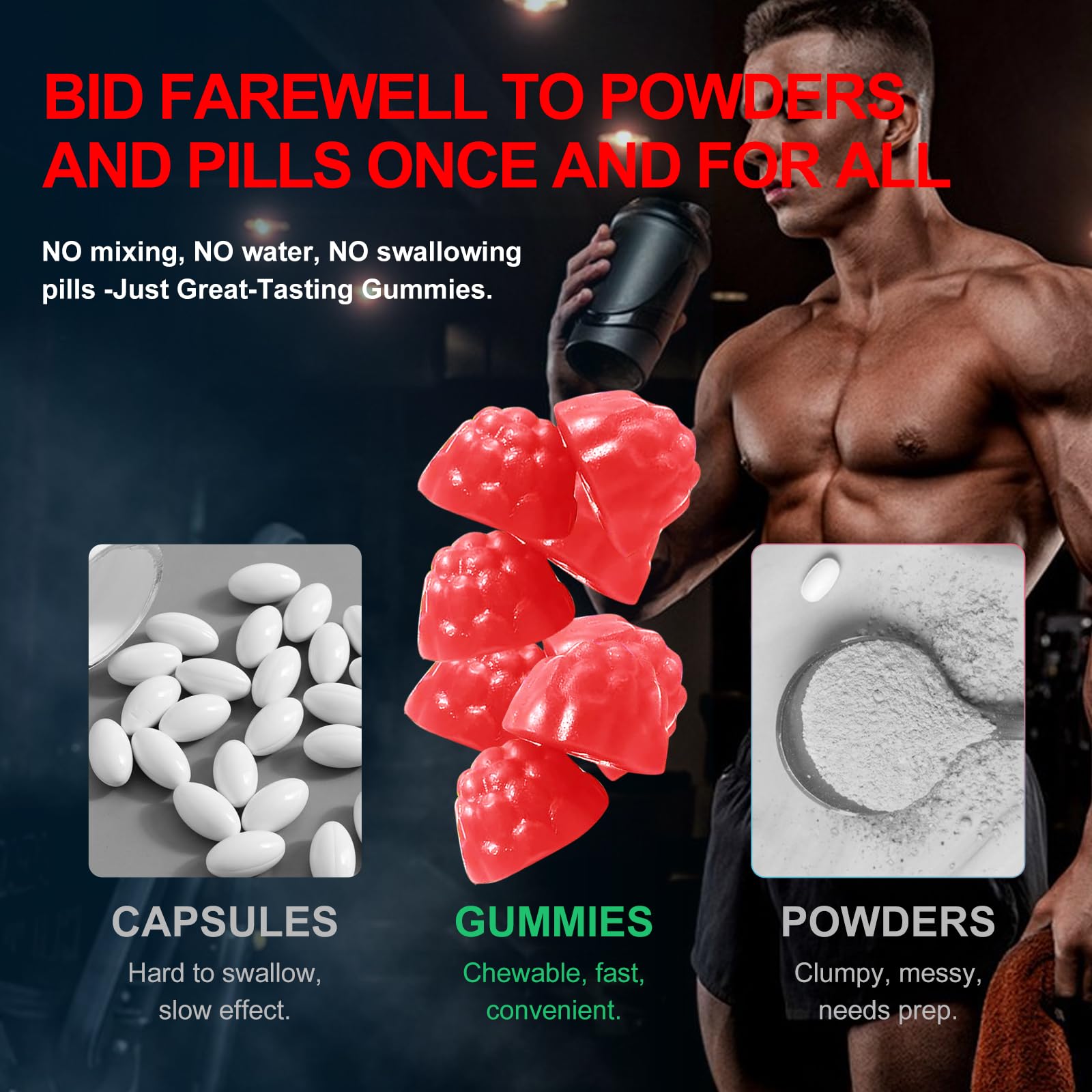 Health4All Creatine Monohydrate Gummies with electrolytes and BCAA for workout support