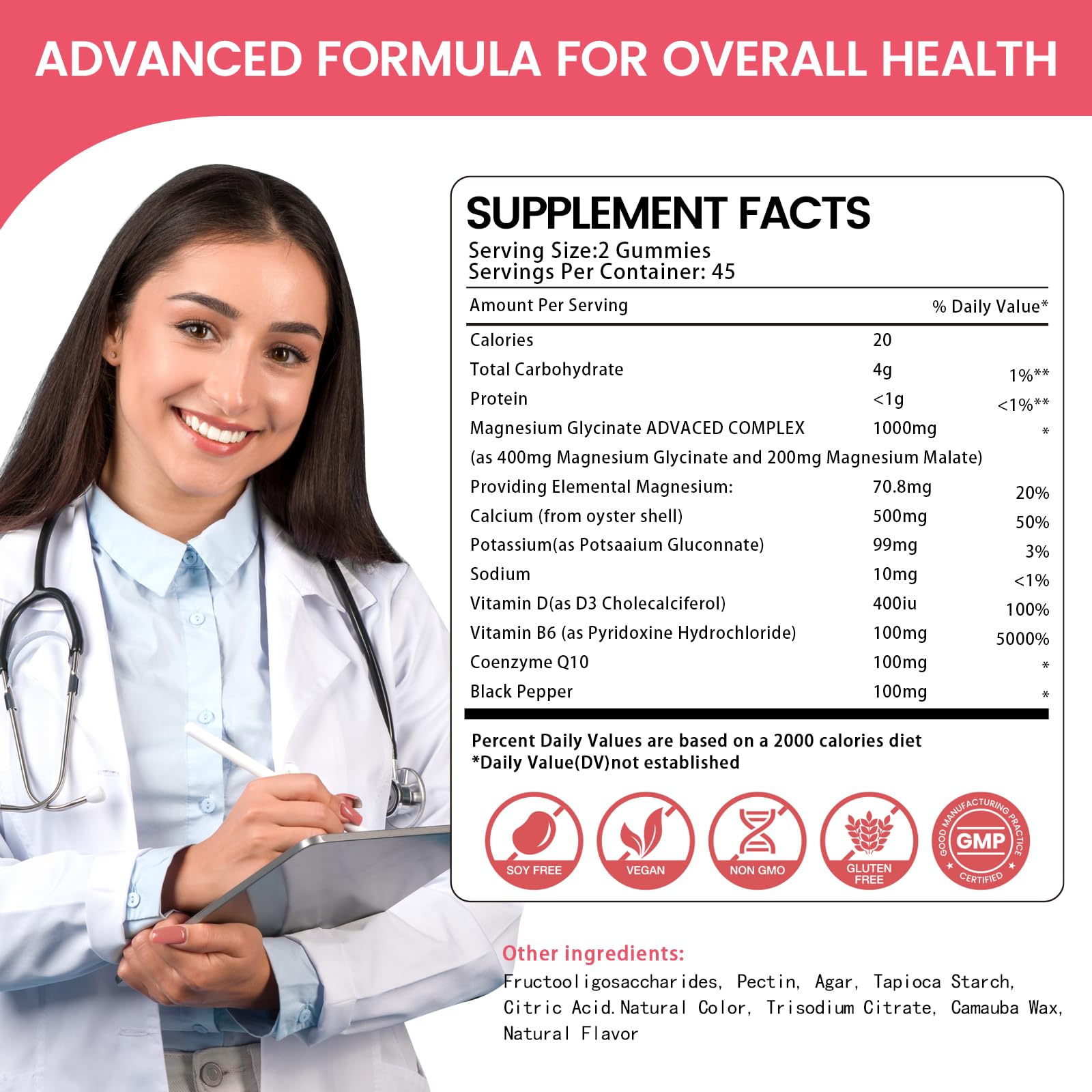 Health4All gummies sugar-free formula with natural raspberry flavor.