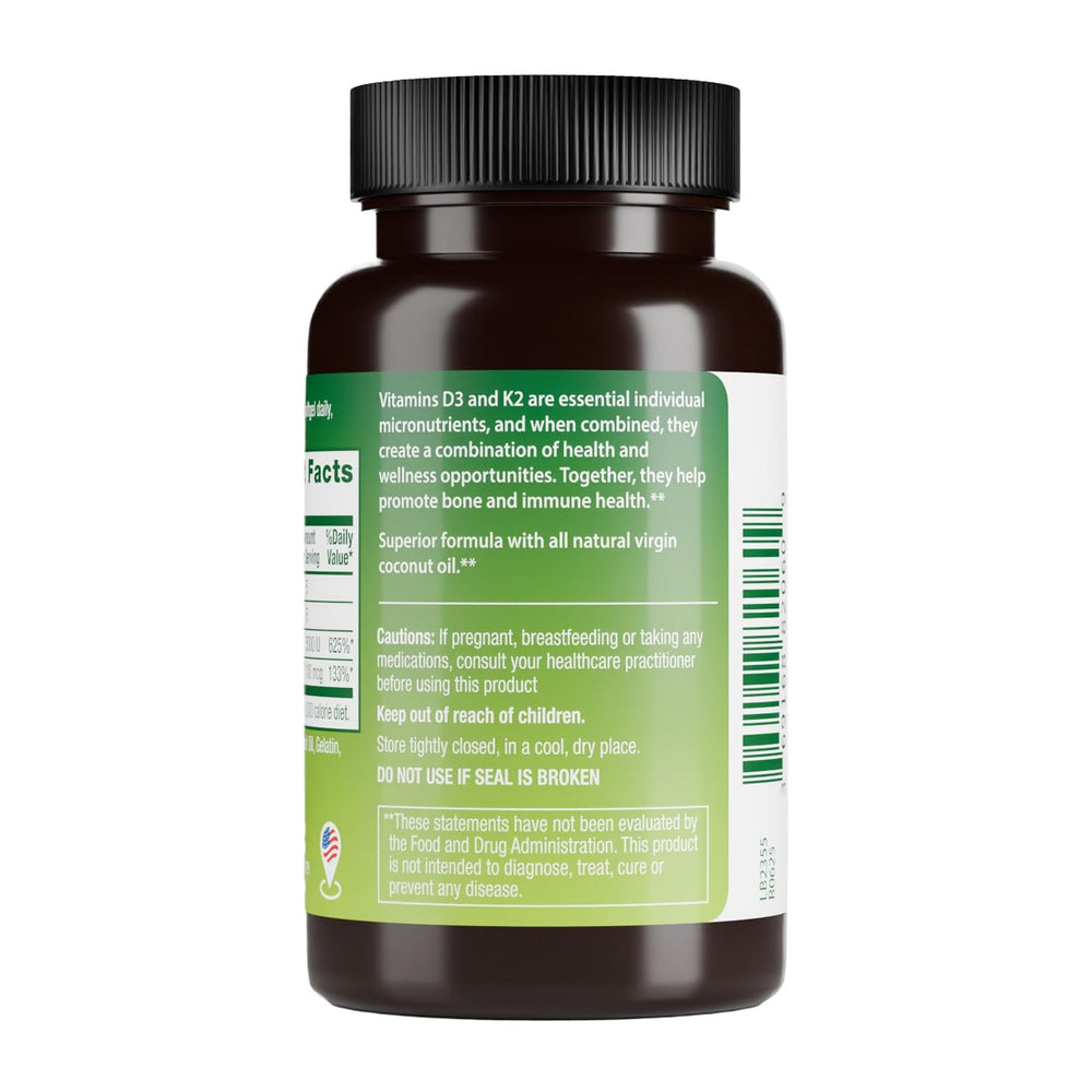 HealthA2Z D3-K2 label close-up showing vitamin ratios.