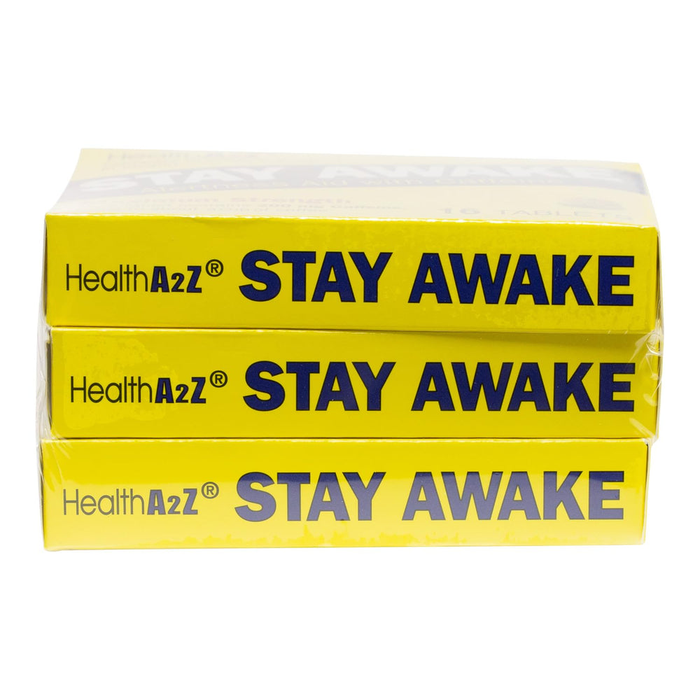 HealthA2Z Stay Awake on-the-go use scenario suggests quick alertness support.