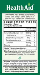 HealthAid Curcumin Complex packaging and bottle edge showing vegan, high-potency formula