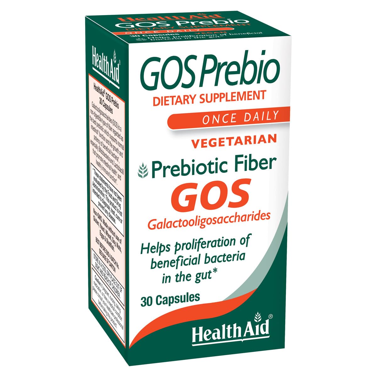 HealthAid GOSPrebio bottle front view highlighting packaging and product name.