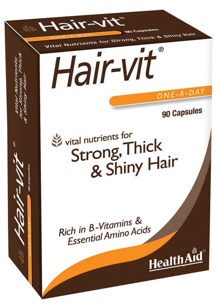 HealthAid Hair VIT capsule close-up for daily hair nourishment.