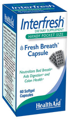 HealthAid Interfresh bottle-front view highlighting fresh breath support.