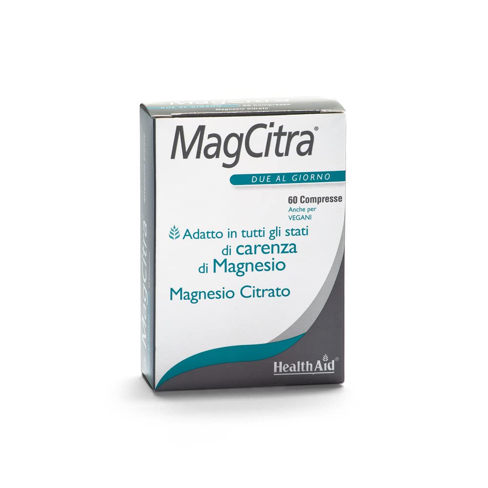 HealthAid Magcitra tablet in hand with water, convenient daily use