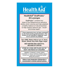 HealthAid OralProbio peppermint label emphasizing refreshing flavor