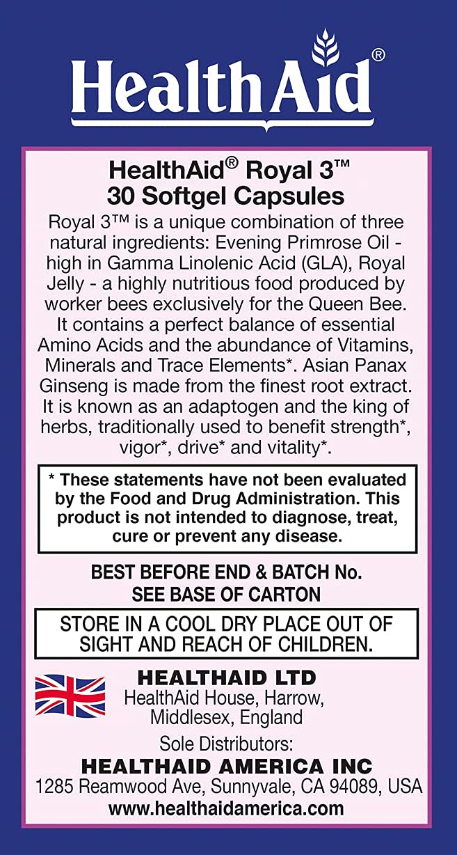 HealthAid Royal 3 soft gel capsules for easy daily use
