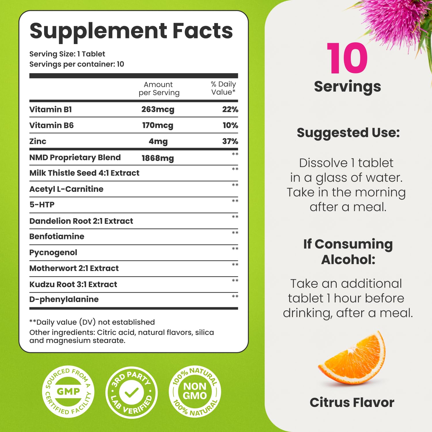 Healthbiotics NoMoreDrinks bottle with dandelion root for detox and digestion