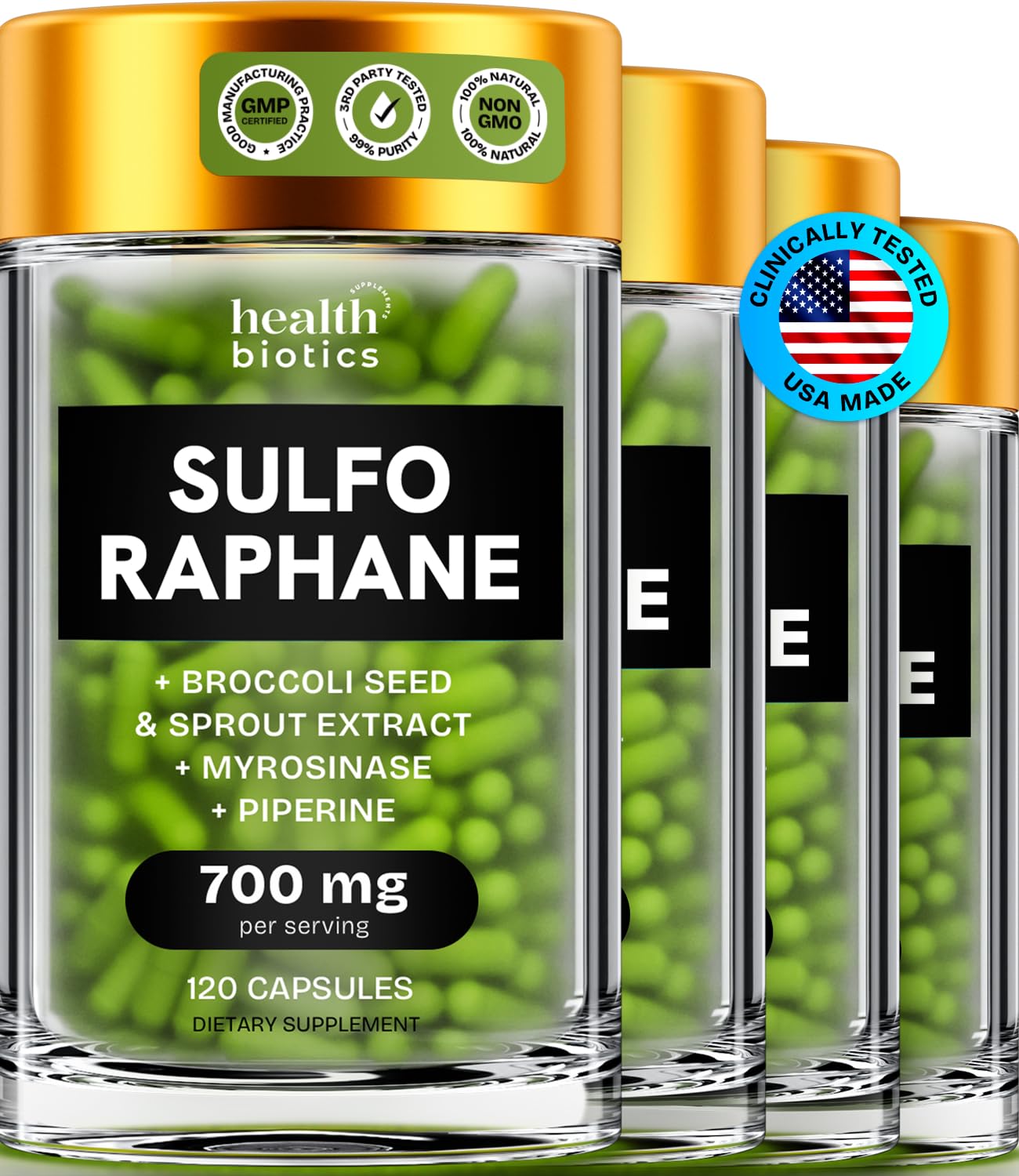 Healthbiotics sulforaphane bottle pour for easy daily use