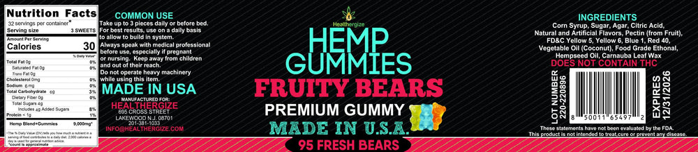 Healthergize Hemp Gummies Daily Vitality Boost: convenient bedtime treat.