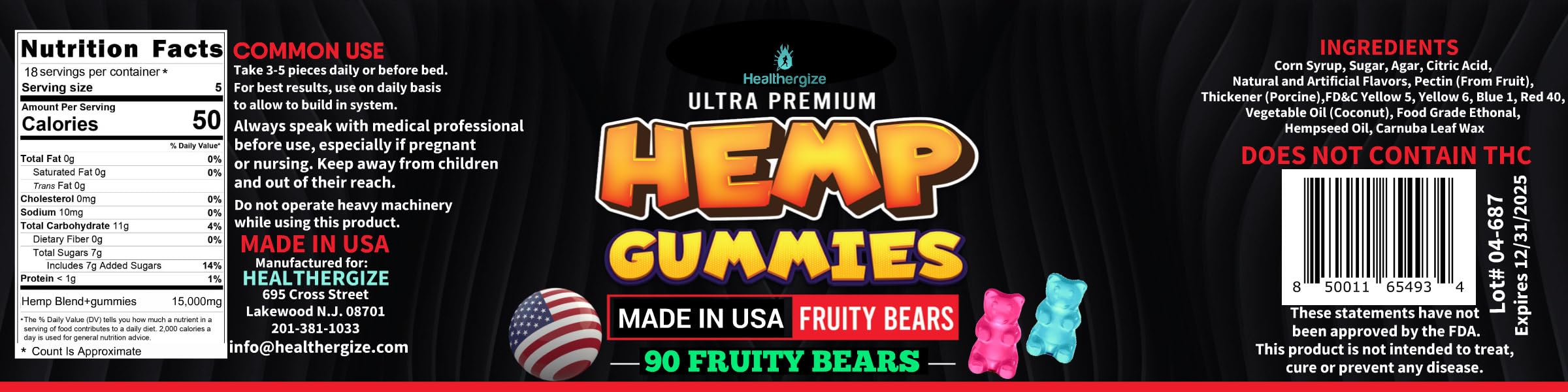Healthergize hemp gummies daily vitality boost with natural hemp