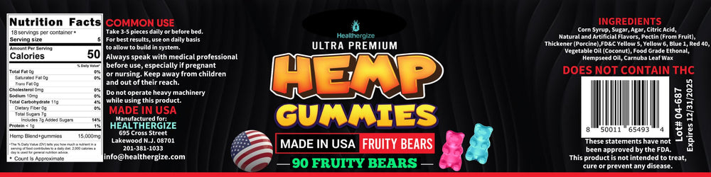 Healthergize hemp gummies daily vitality boost with natural hemp