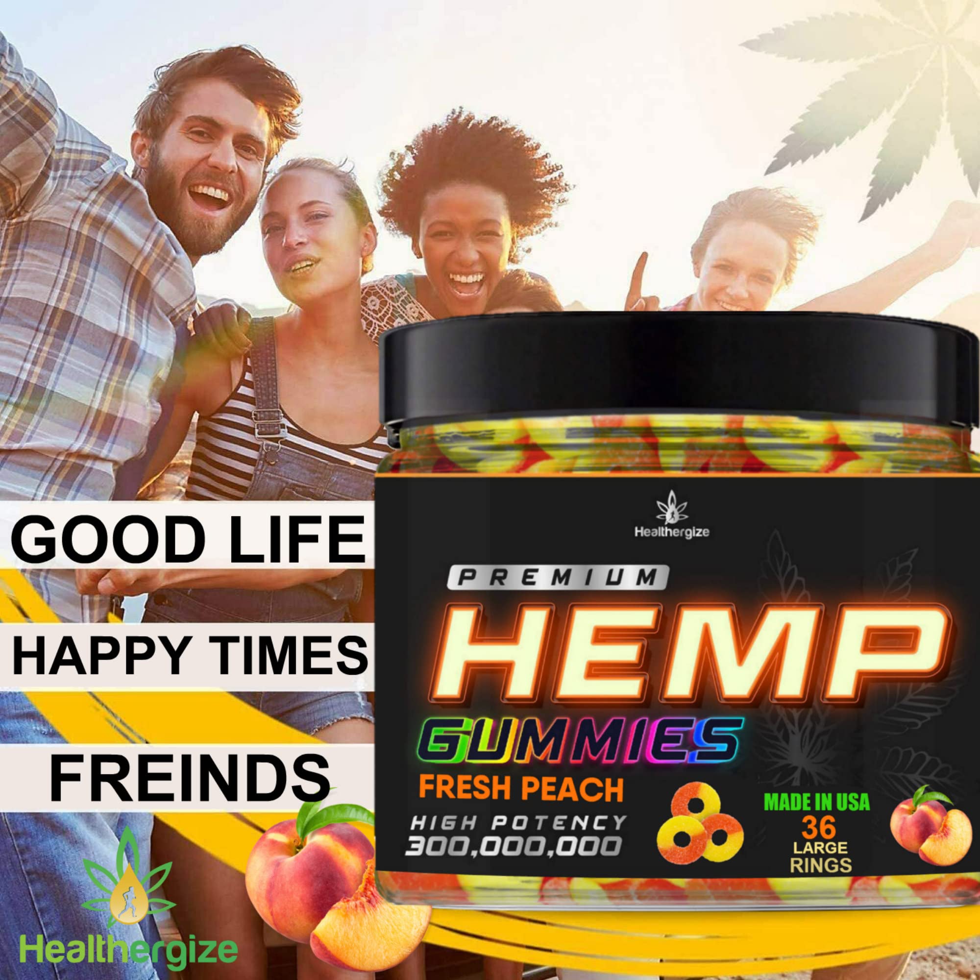 Healthergize omega from hemp oil gummy showcases high potency without fishy aftertaste.