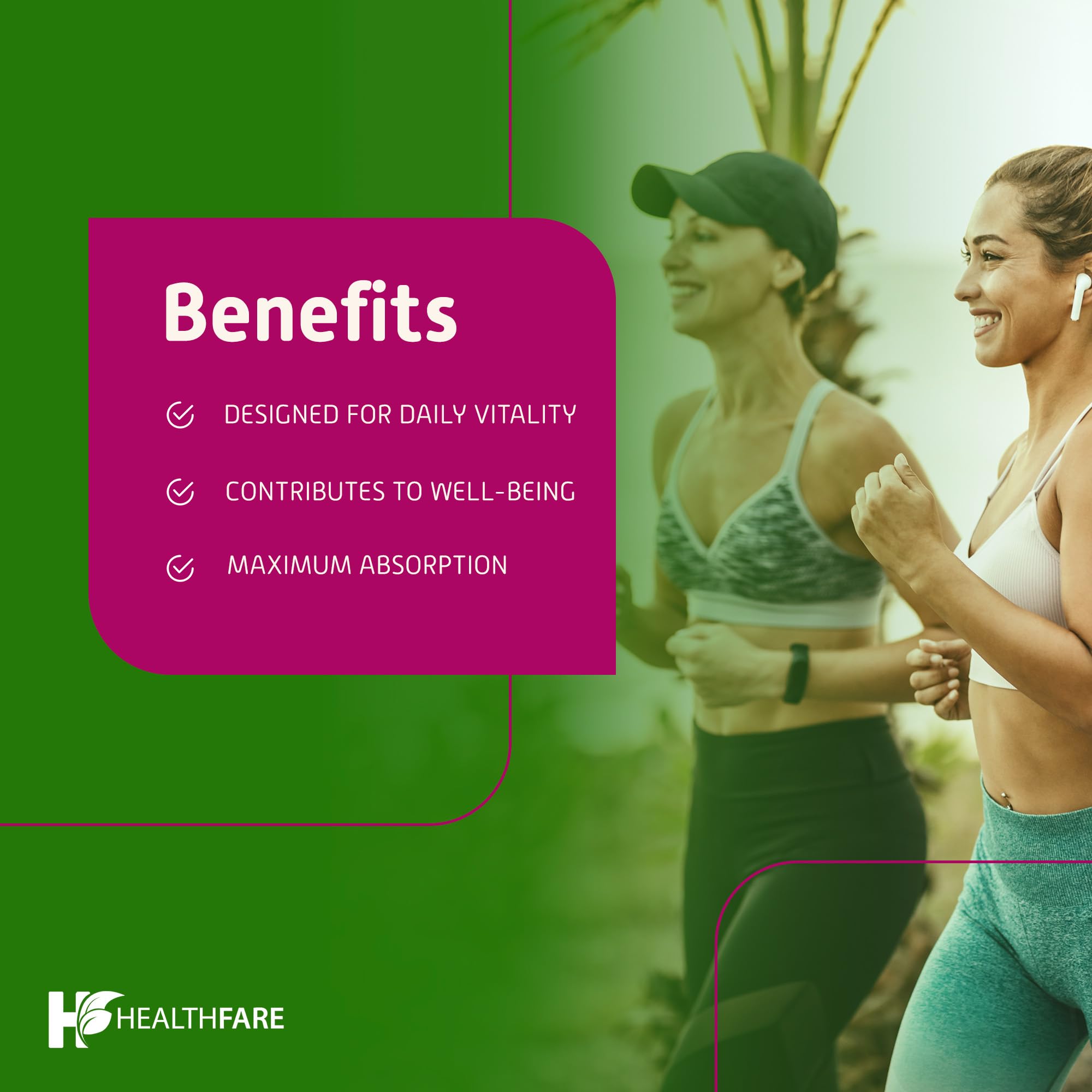 Healthfare active lifestyle capsules with gym gear in background