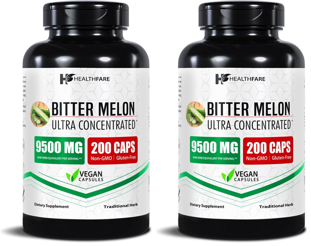 Healthfare Bitter Melon Extract bottle front highlighting high-potency daily wellness