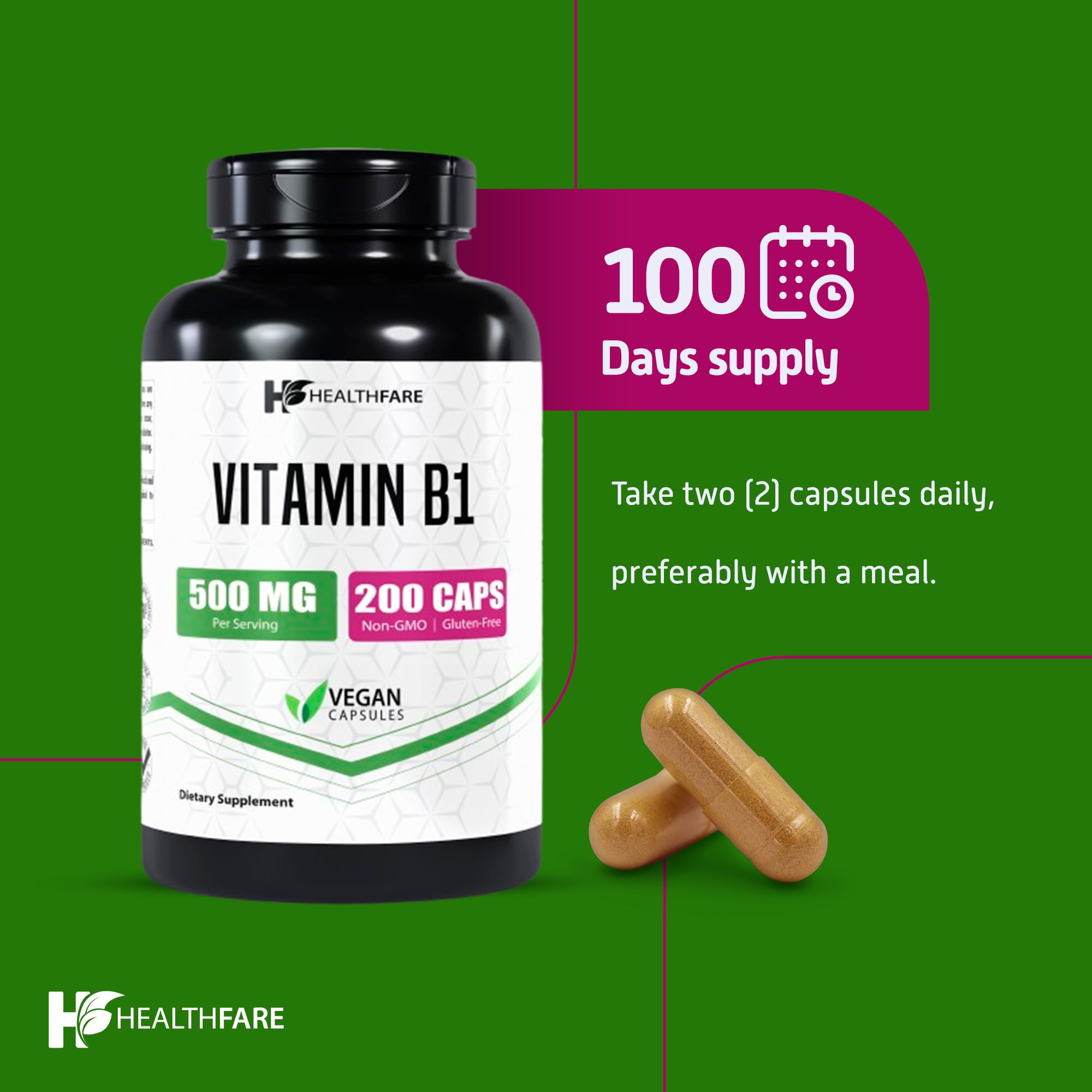 Healthfare bottle stack against white background highlighting two-pack value