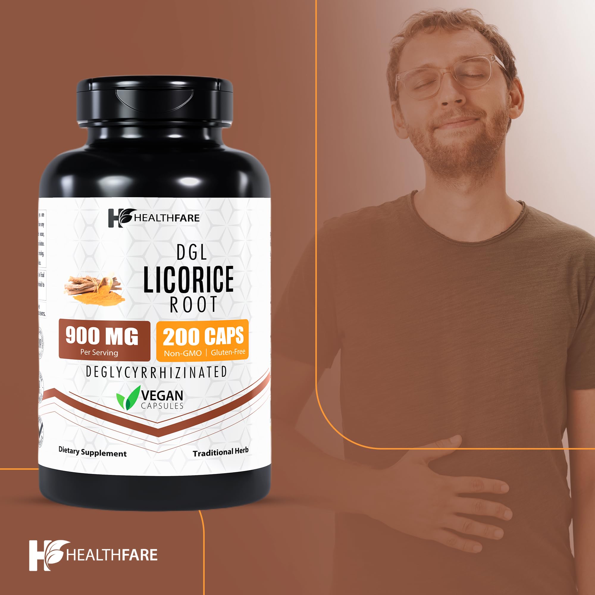 Healthfare ingredients list on label with clean formulation