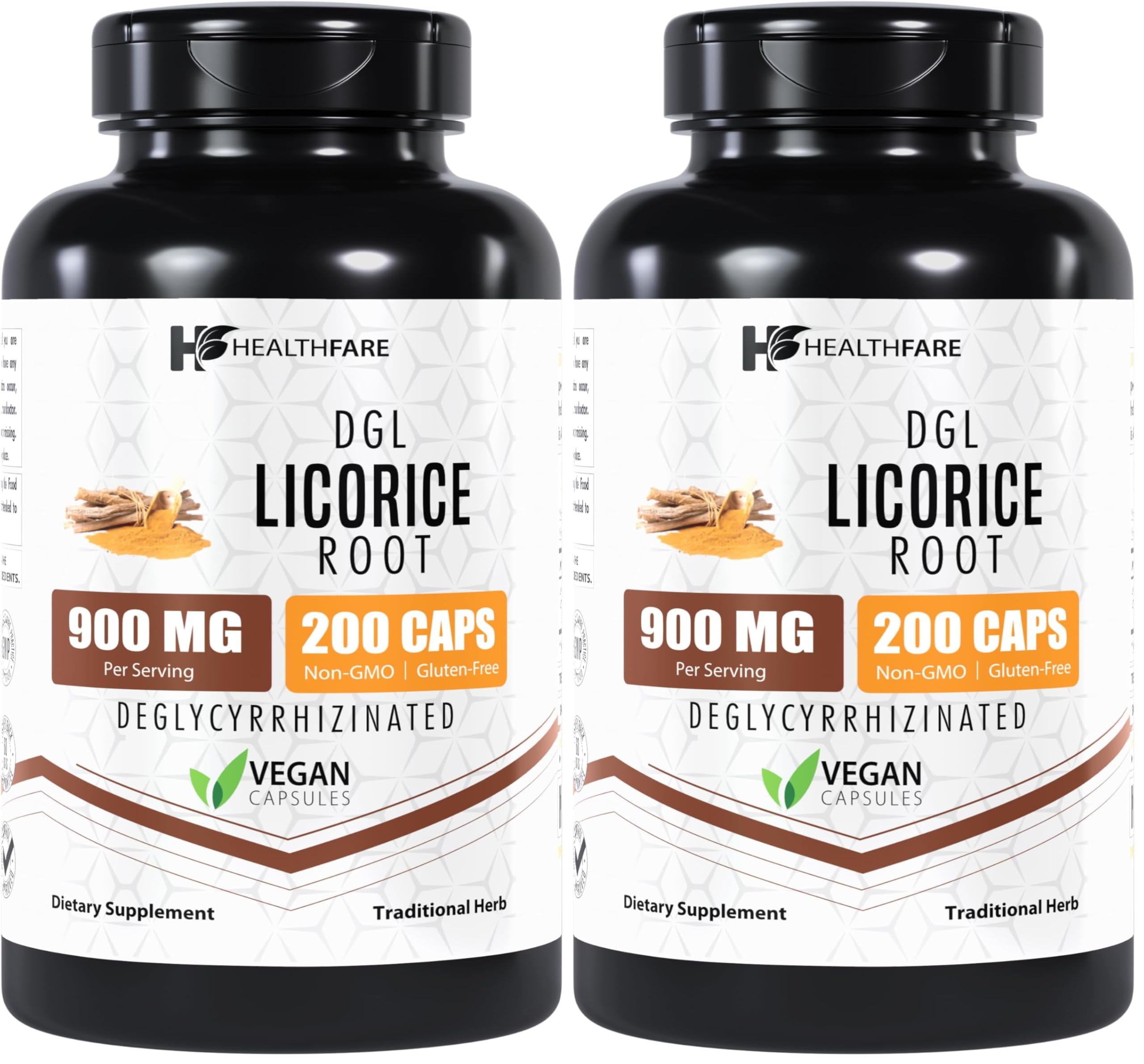 Healthfare licorice root extract capsules bottle for daily wellness routine
