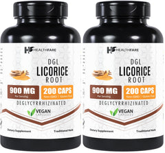 Healthfare licorice root extract capsules bottle for daily wellness routine