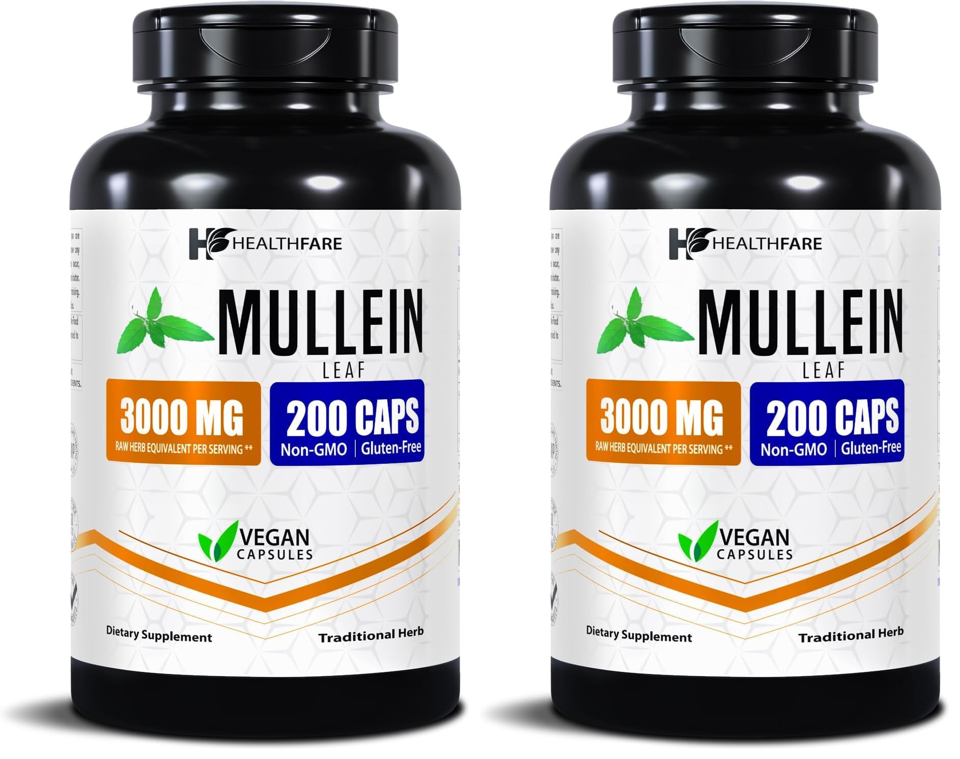 Healthfare Mullein Leaf Extract bottle front shows the traditional formula for daily wellness.