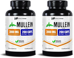 Healthfare Mullein Leaf Extract bottle front shows the traditional formula for daily wellness.