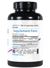Healthfare Pantothenic Acid 200-count capsules in hand