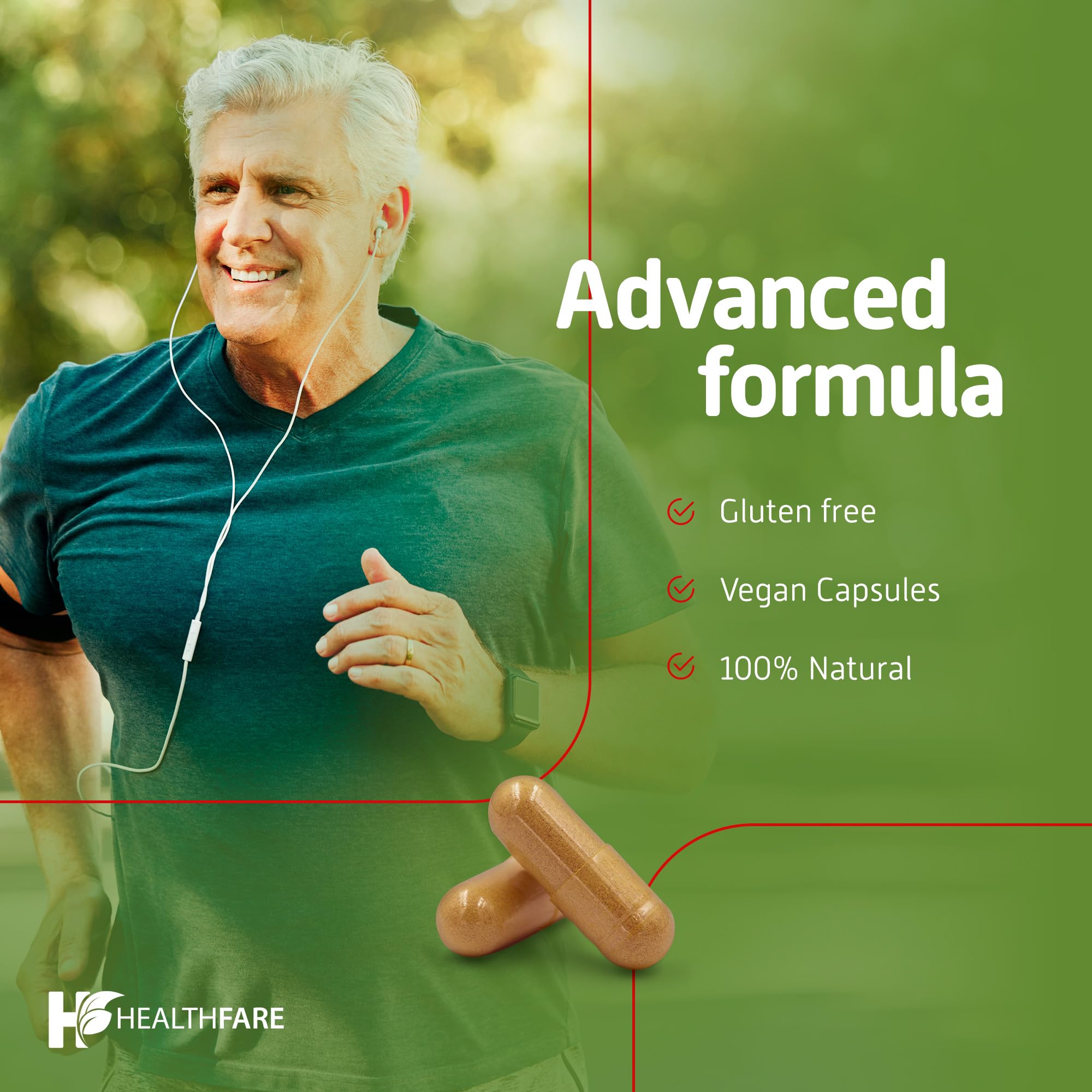 Healthfare product box on shelf evokes natural wellness vibes.