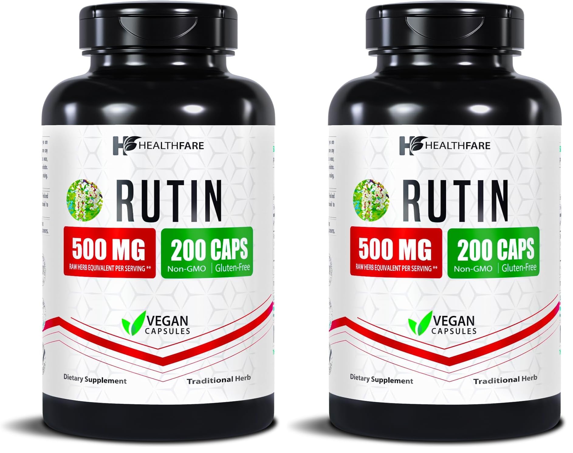 Healthfare Rutin bottle front showing plant-based flavonoid for daily wellness