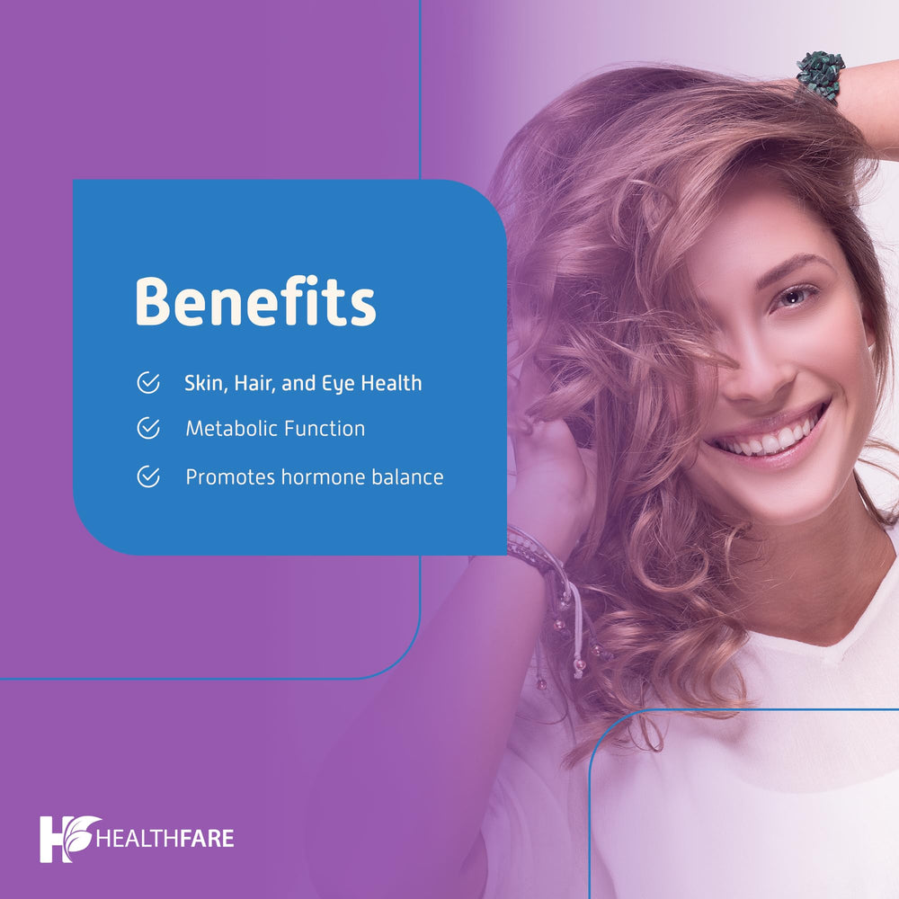 Healthfare Pantothenic Acid supports skin and hair health visuals