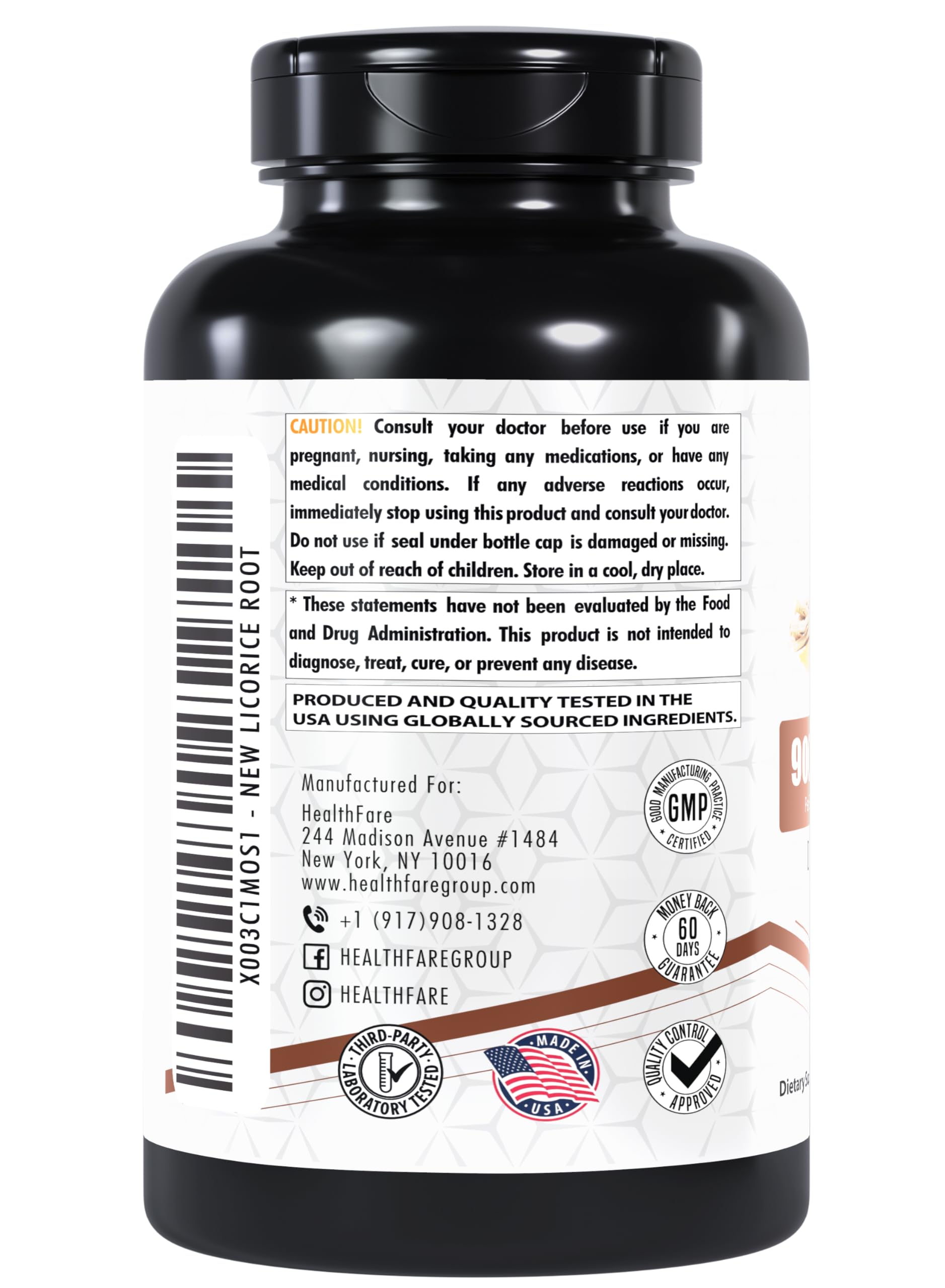 Healthfare two-pack bottle shows 200 capsules per bottle for long-term use