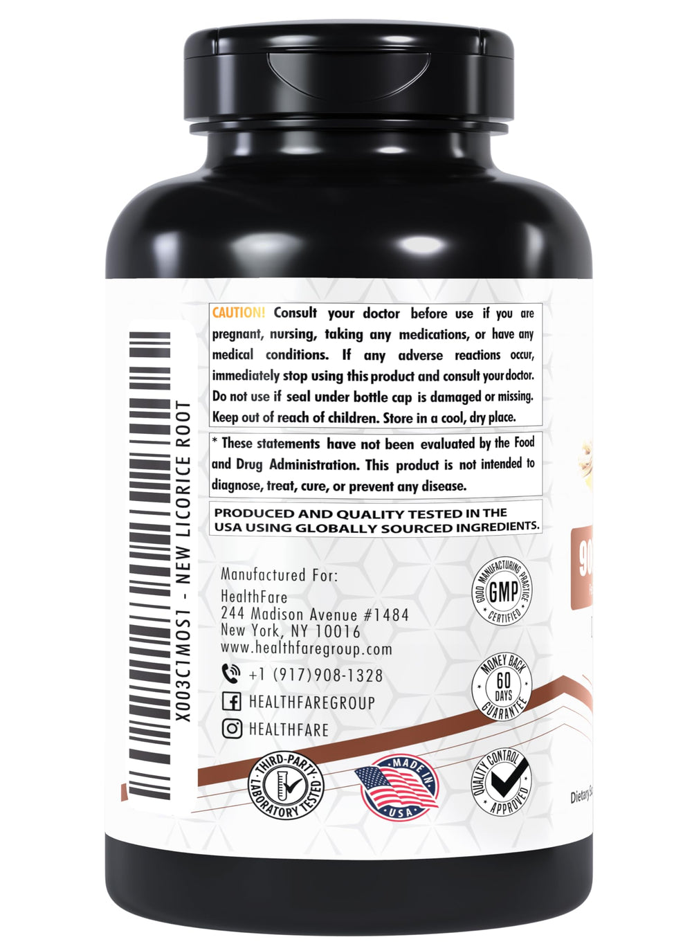 Healthfare two-pack bottle shows 200 capsules per bottle for long-term use