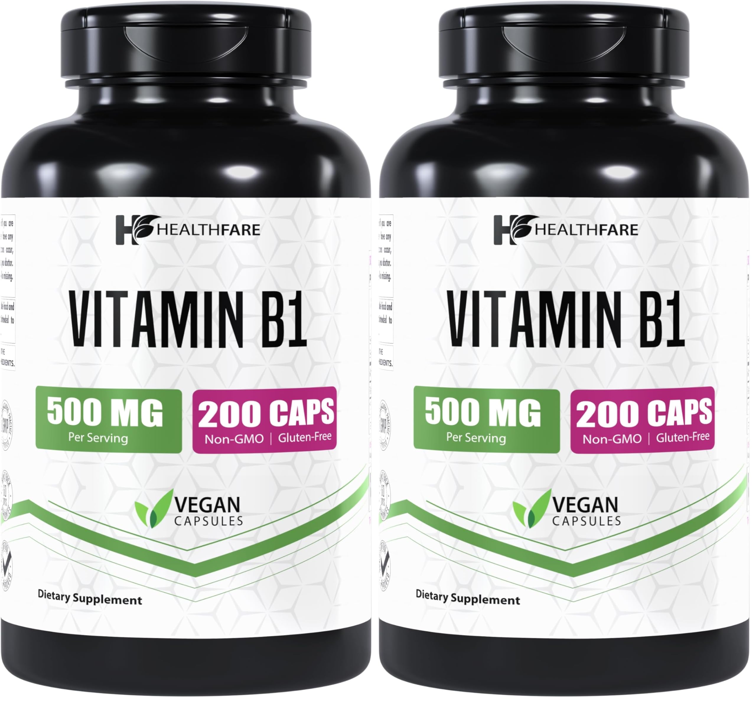 Healthfare Vitamin B1 500mg bottle front for daily use