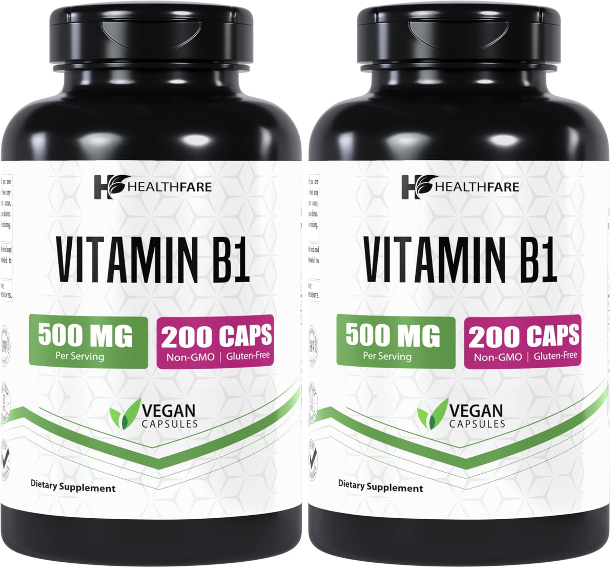 Healthfare Vitamin B1 500mg bottle front for daily use