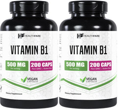 Healthfare Vitamin B1 500mg bottle front for daily use