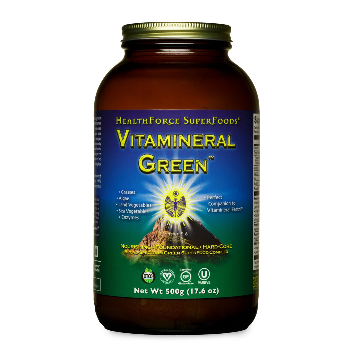 HEALTHFORCE Vitamineral Green bottle beside a smoothie for immune support